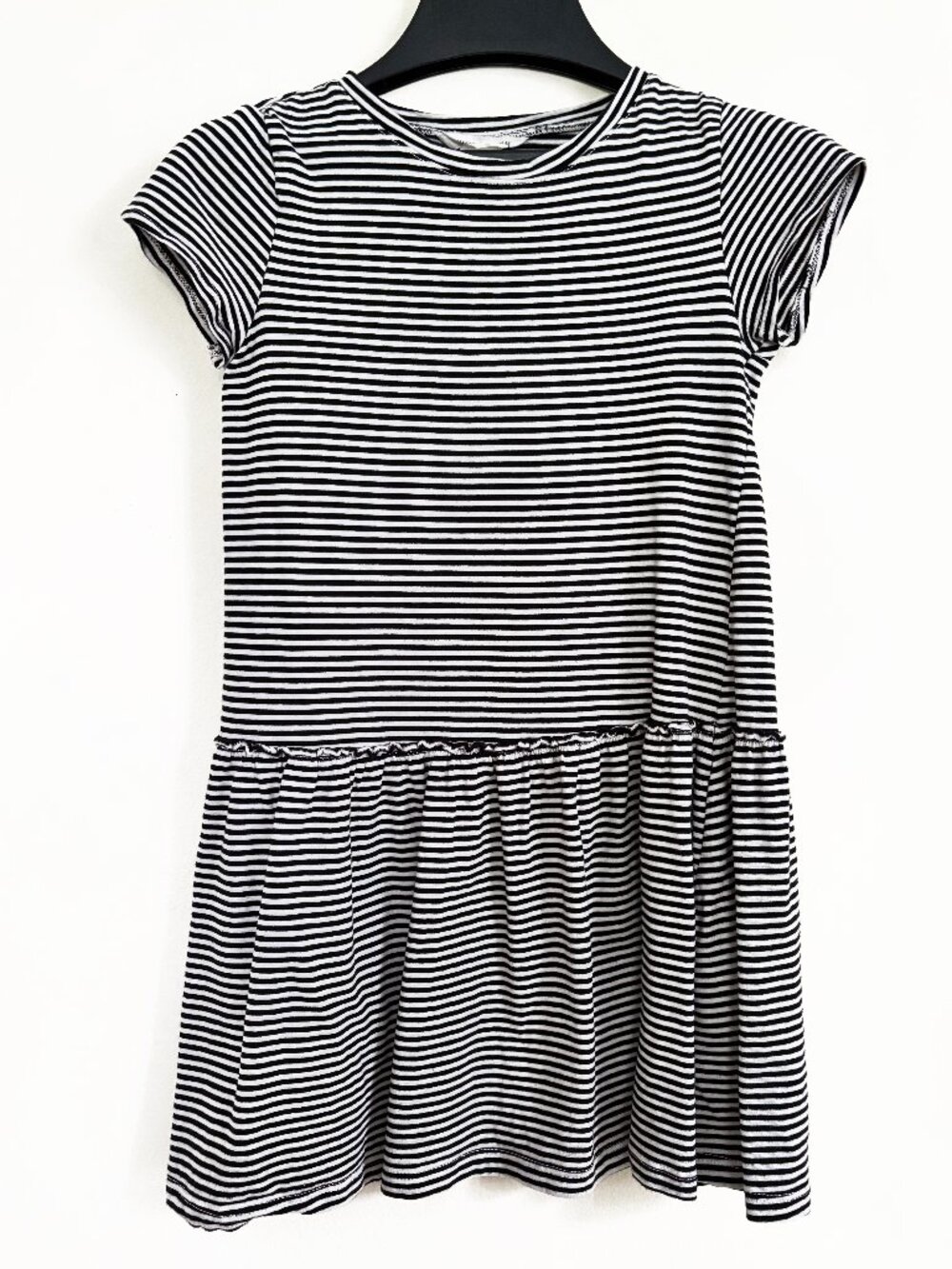 Girls Black and White Cotton Stripe Dress H&M Size 6/8 EXCELLENT CONDITION